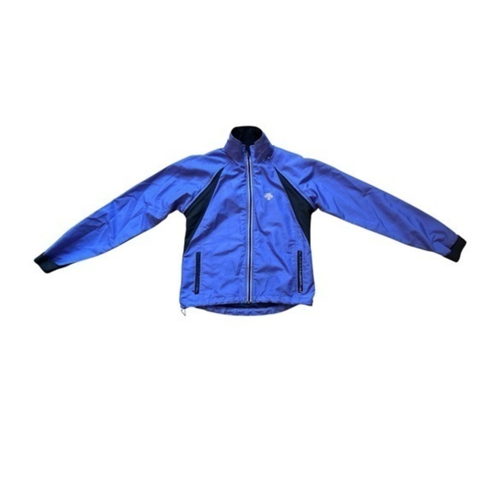 Descente, purple, size S, bike jacket, reflective, zip pockets, zip off sleeves